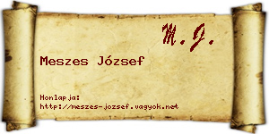 Meszes József névjegykártya
